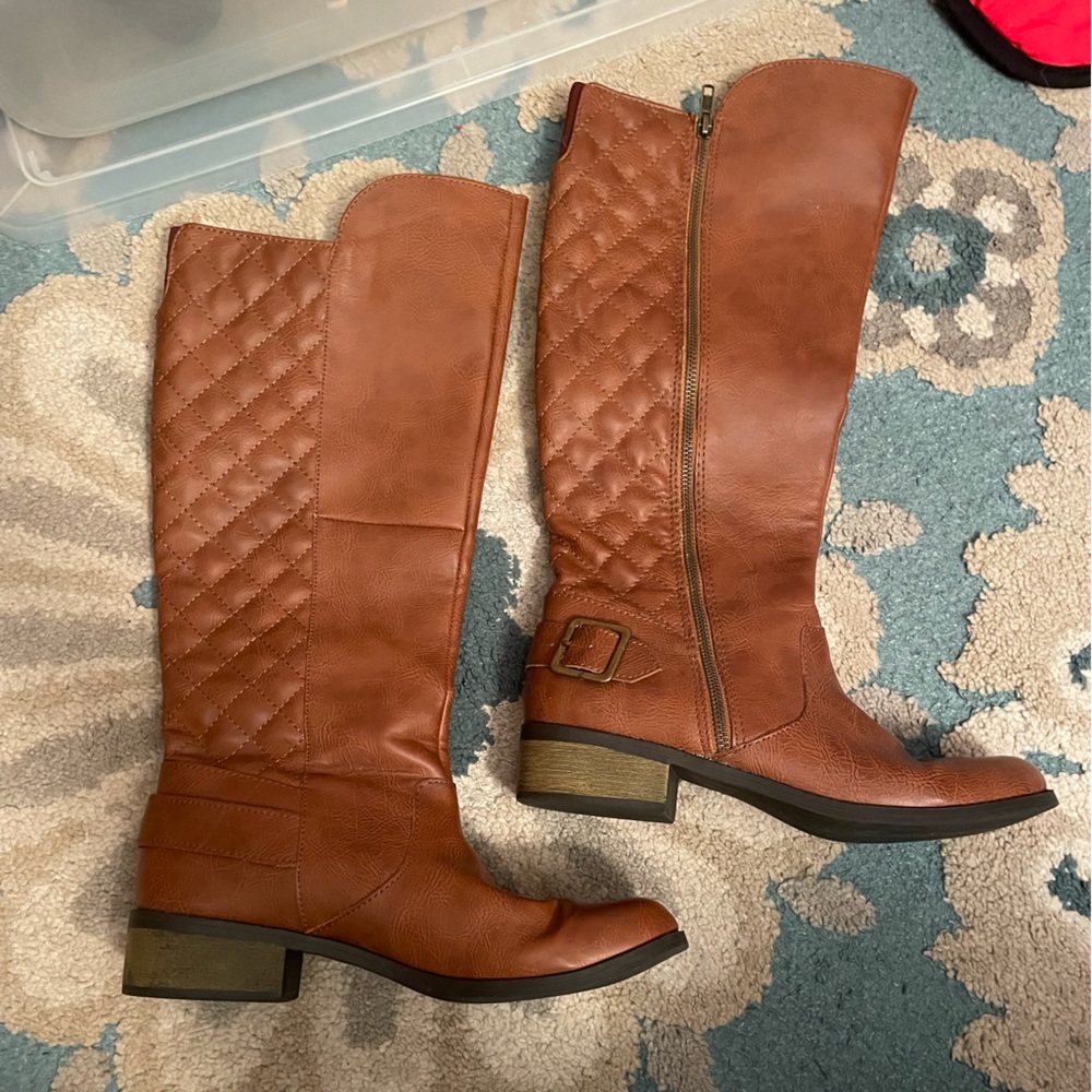 Quilted knee high boots (10)